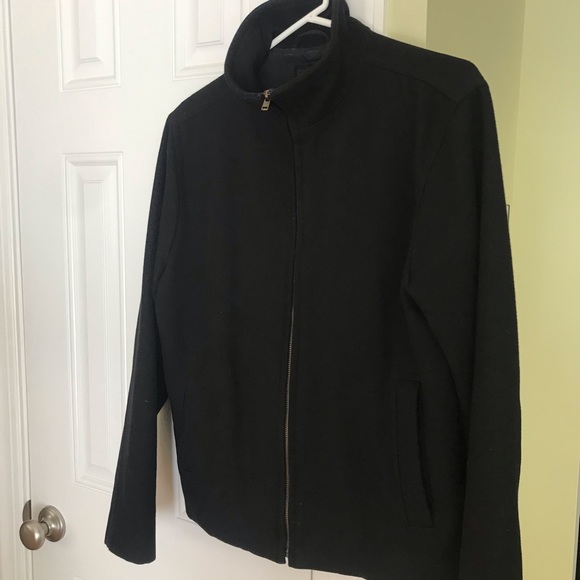 Express Full Zip Lined Wool Blend Moto or Collarless Bomber Jacket Coat - Picture 11 of 16